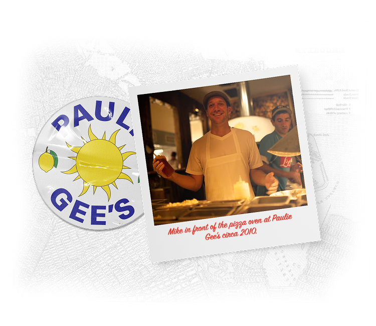 Paulie Gee’s pizzeria and early Mike’s Hot Honey imagery